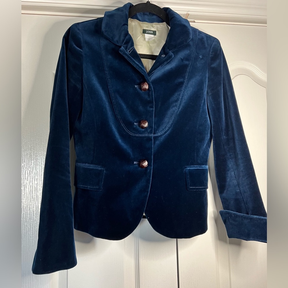 J. Crew Midnight Lined Velvet Jacket / Blazer - size 0